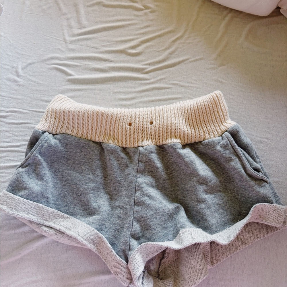 Vintage Havana Grey Lounge Shorts with Cream Rib Waistband